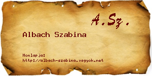 Albach Szabina névjegykártya