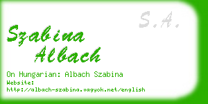 szabina albach business card